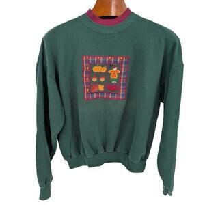 Vintage M&C Sportswear Large Green Textured Fall Pullover Sweater Size Large L